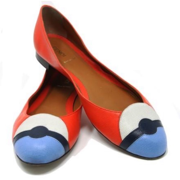 Fendi Shoes - Fendi Colorblock Grained Calfskin Ballet Flats